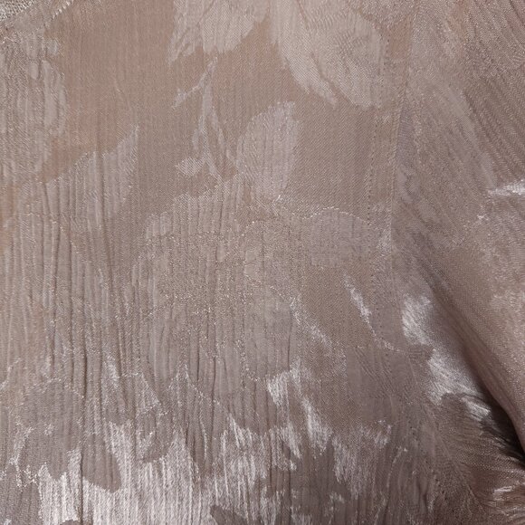 Carole Little Button Blouse Womens Size 14 Long Sleeve Floral Shiny Textured USA - Picture 10 of 14